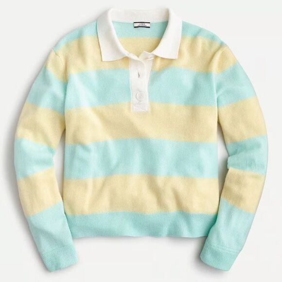 J. Crew Sweaters - J. Crew 100% cashmere striped rugby sweater women’s size medium